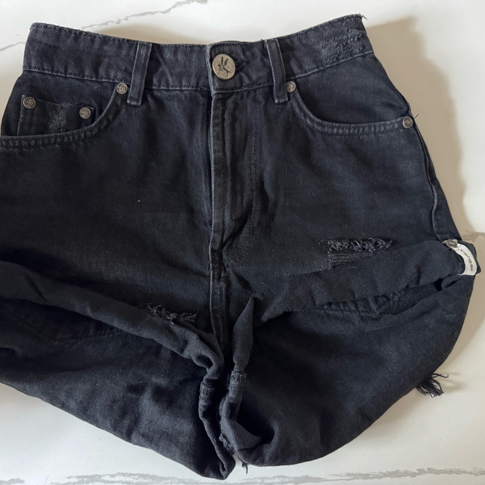 One Teaspoon Black Denim Shorts